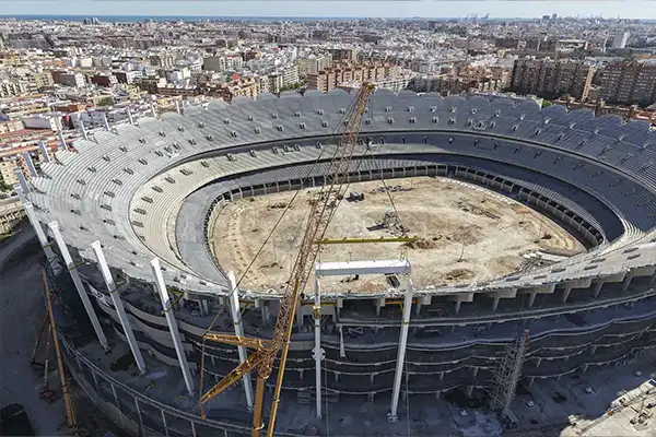 FCC Construcción avanza en el desarrollo del estadio del Valencia C.F, NOU MESTALLA